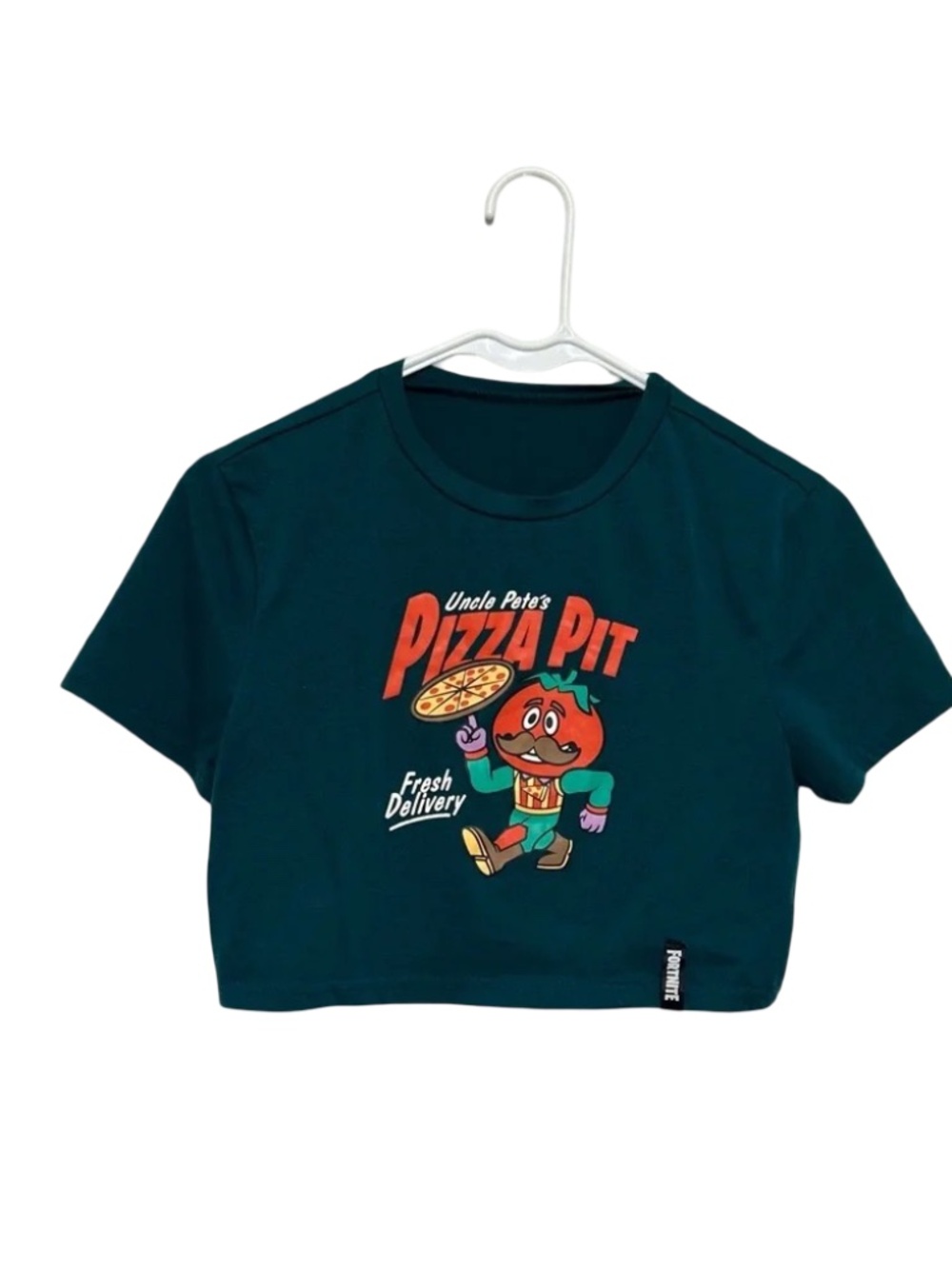 Fortnite Pizza Pit Crop Tee Shirt Size Large
